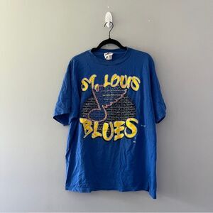 Vintage St Louis Blues Graphic T-shirt Graffiti Cotton Size Large